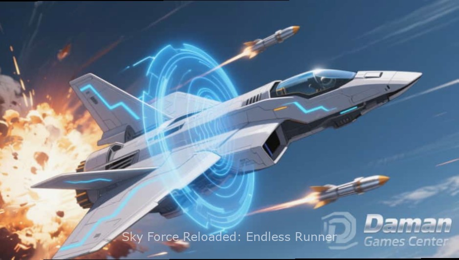 Sky Force Reloaded: Endless Runner - Game Cover Sky Force Reloaded: Endless Runner game cover showing an aircraft flying through obstacles